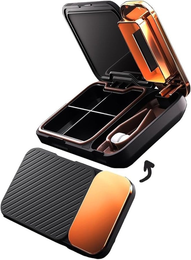 VALUEVIBES Pill Box Organizer Weekly, Pill Medicine Organizer Reminder Storage Box, Medicine organizer box, portable travel pill box, pill case for vitamins, Medicine, pills, supplements (Black) - Image 2